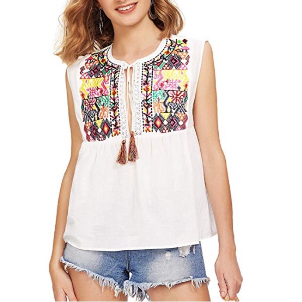 Embroidered top